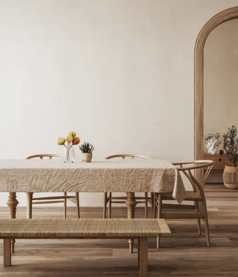 farmhouse dining table with bench