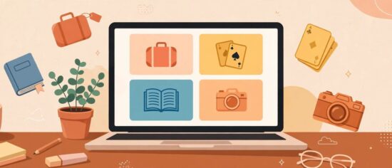 Illustration of the Erikkapost.com blog showing posts on travel, card games, education and entertainment