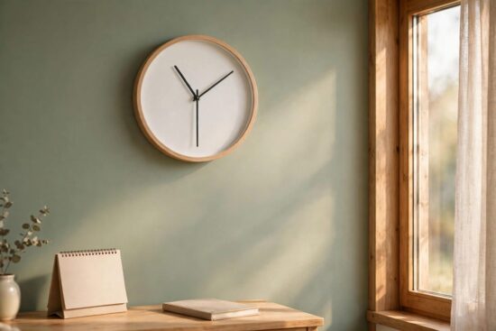 Wall clock showing 11:30, the target time for counting how much time is left.
