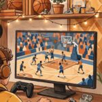Illustration of a streamer at a gaming setup for how tall is Duke Dennis
