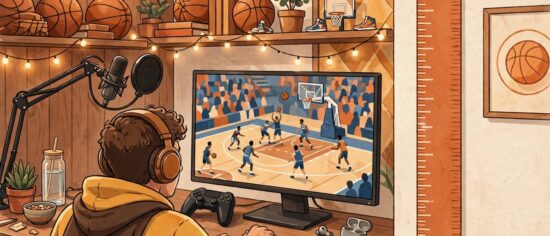 Illustration of a streamer at a gaming setup for how tall is Duke Dennis