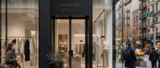 The Issey Miyake flagship store entrance on Madison Avenue in New York City
