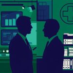 Illustration comparing Lachlan Murdoch of Fox Corporation and News Corp with David Cordani of The Cigna Group