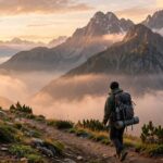 Treck or trek correct spelling explained with a hiker on a mountain trail